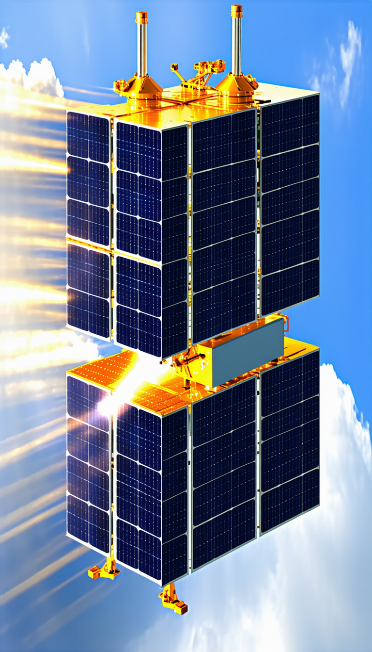 A Large Solar Panel Is Mounted On A Spacecraft, Which Is In The Process Of Launching