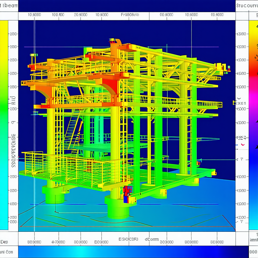 The Image Is A Computer-generated 3d Model Of A Large Structure, Possibly A Building Or A Bridge
