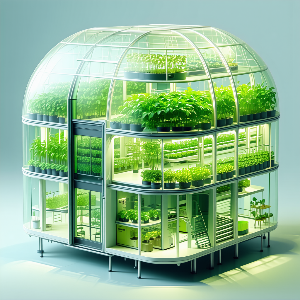 A Large, Round, Glass-walled Building That Houses A Variety Of Plants