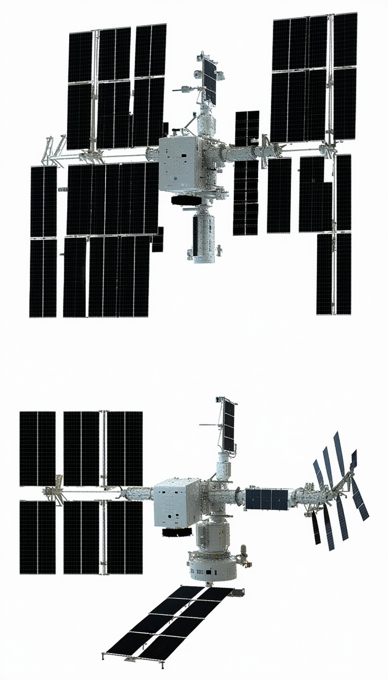 A Large Spacecraft With A Satellite Dish On The Front