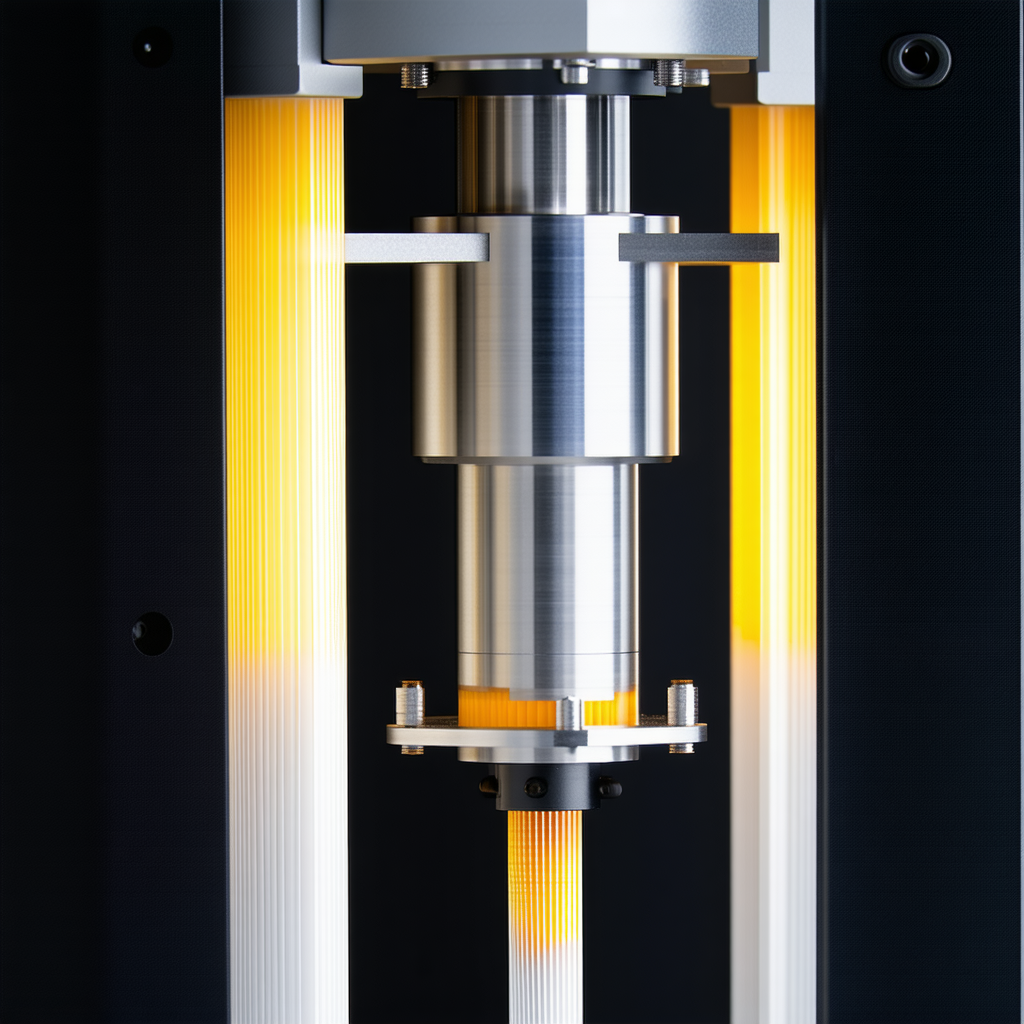 A Close-up Of A Machine With A Yellow Light Shining On It