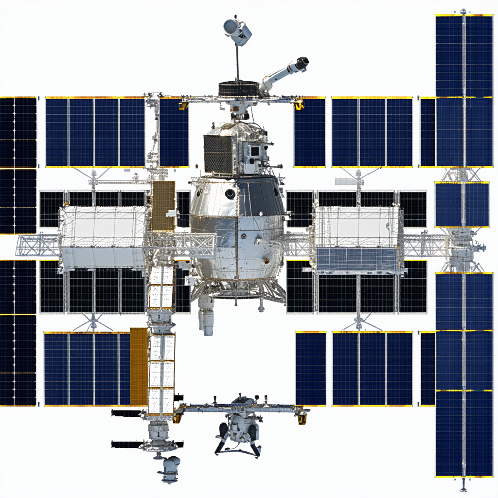 The Image Is A Close-up Of A Space Shuttle, Showcasing Its Various Components
