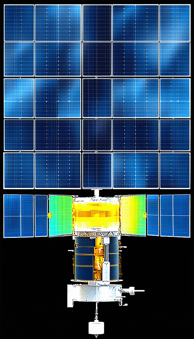 A Large Satellite With A Solar Panel On Its Side