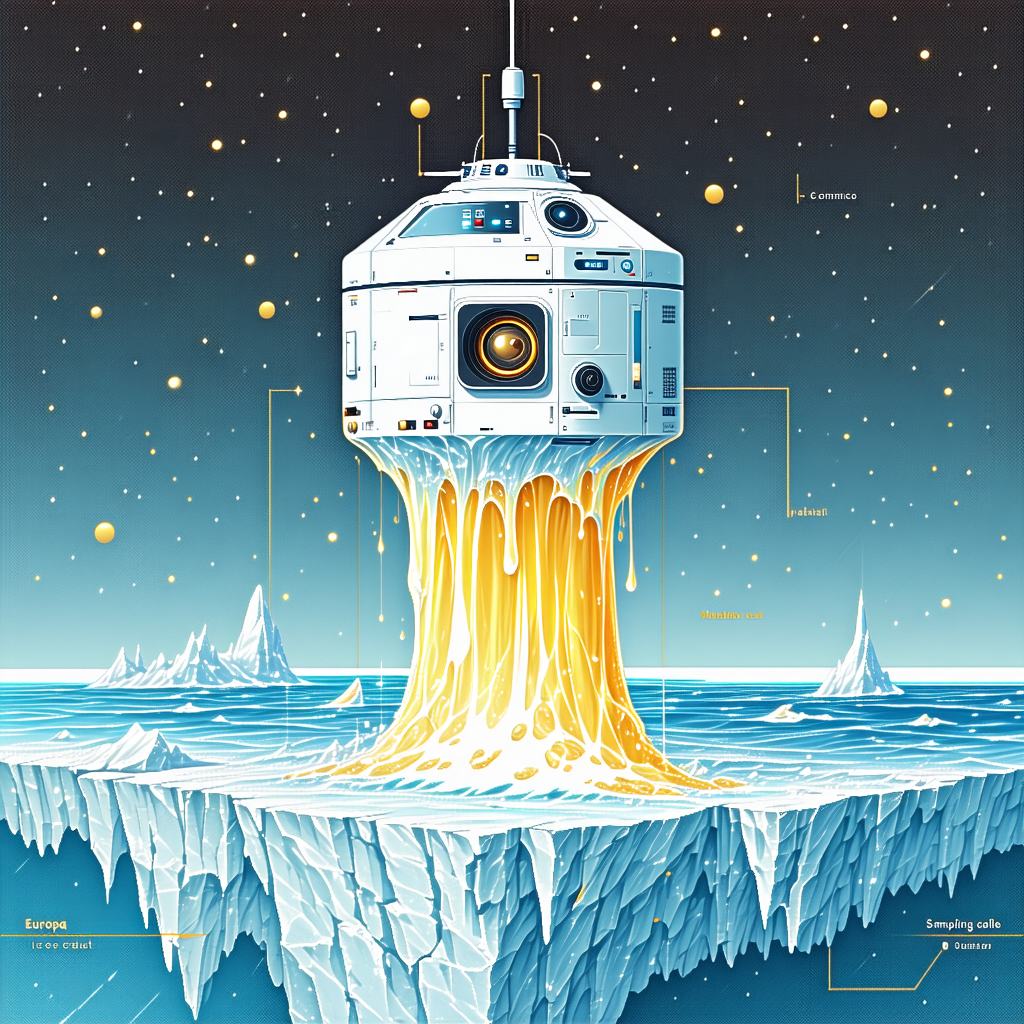blue white illustration space station