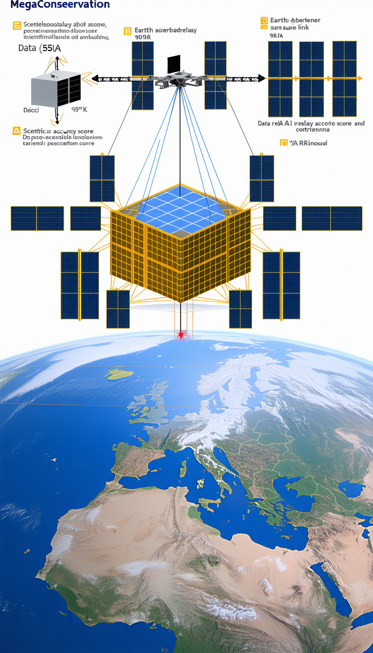A Large Satellite, Which Appears To Be A Space Station, Hovering Over The Earth