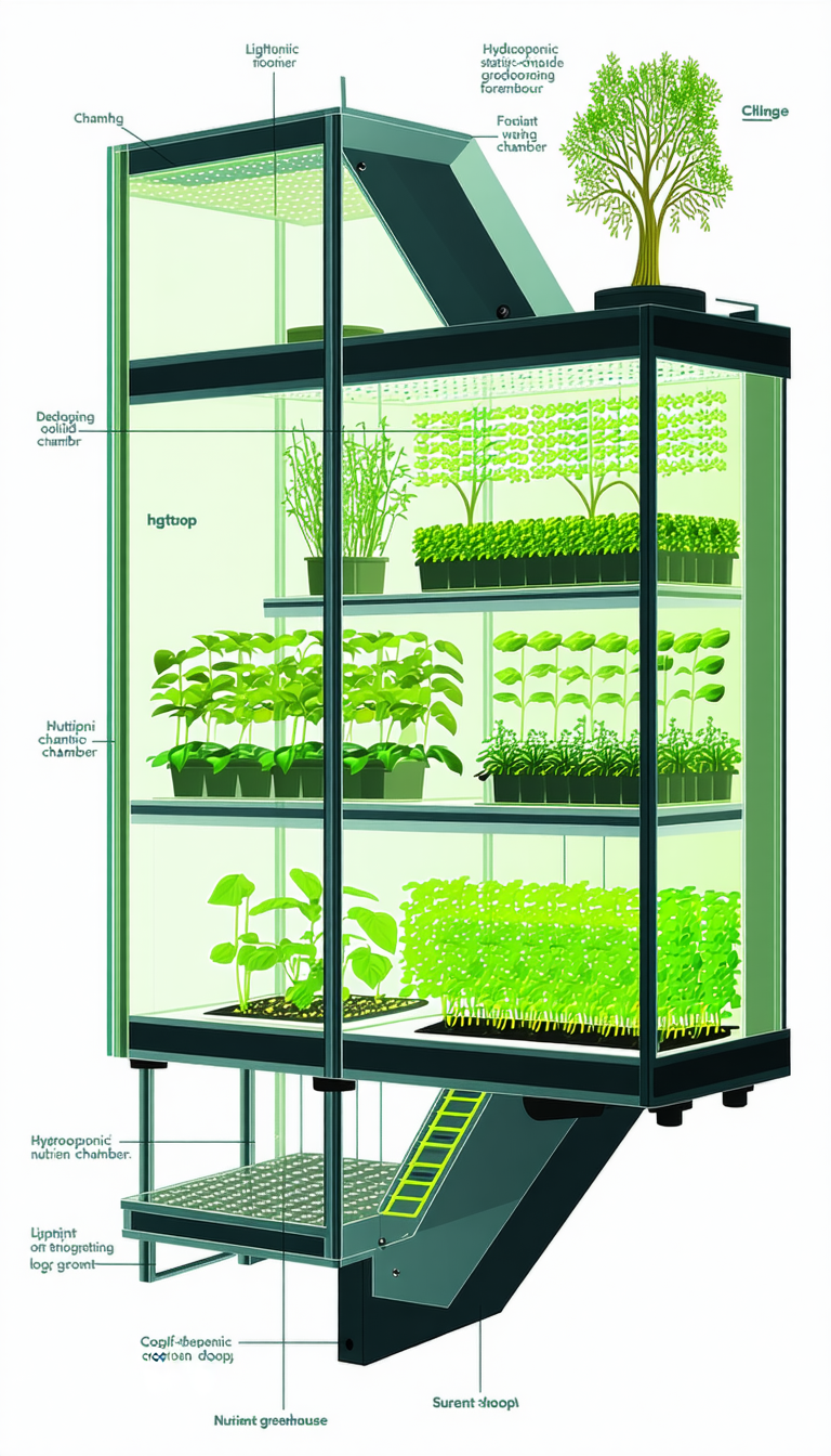 The Image Is A Black And White Drawing Of A Greenhouse Filled With Various Plants