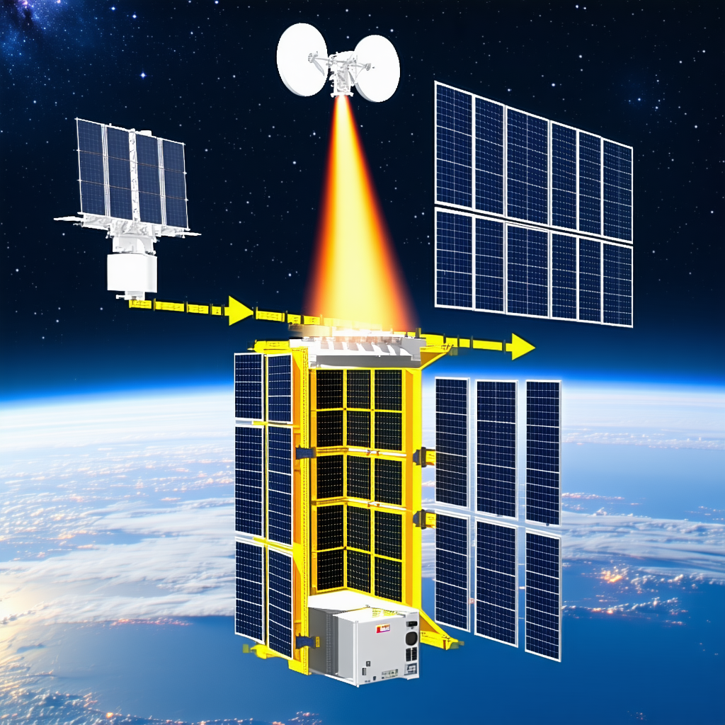 A Space Station With A Large Satellite Dish On Top Of It