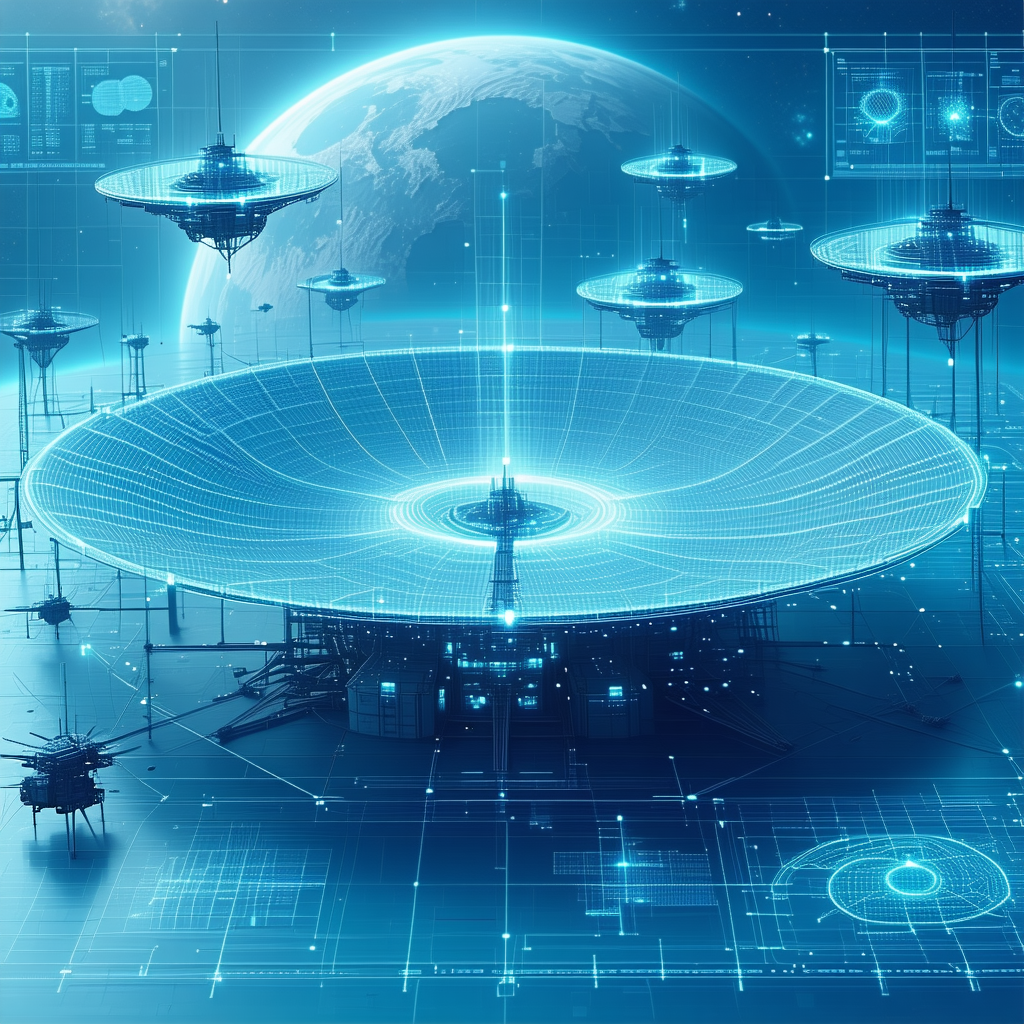 In The Image, There Is A Large, Blue, Circular Structure With A Dome-like Shape