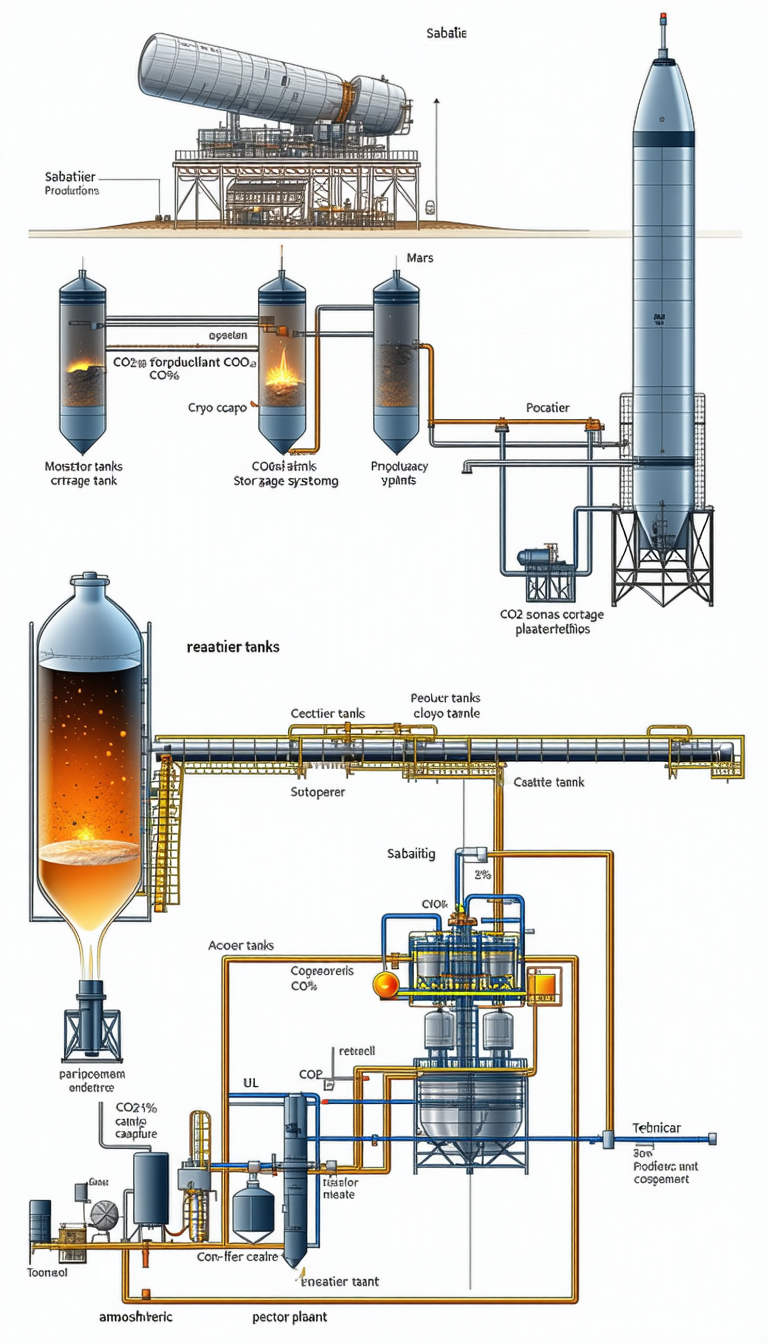 The Image Is A Detailed Diagram Of A Chemical Plant, Showing The Various Stages Of The Process