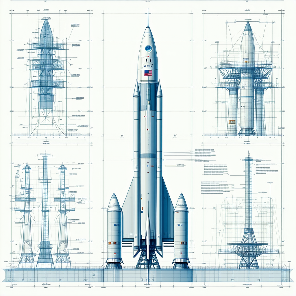 blue rocket ship shown series