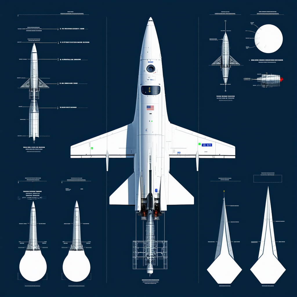 A Large White Jet Is Shown In A Diagram, With Various Parts Labeled