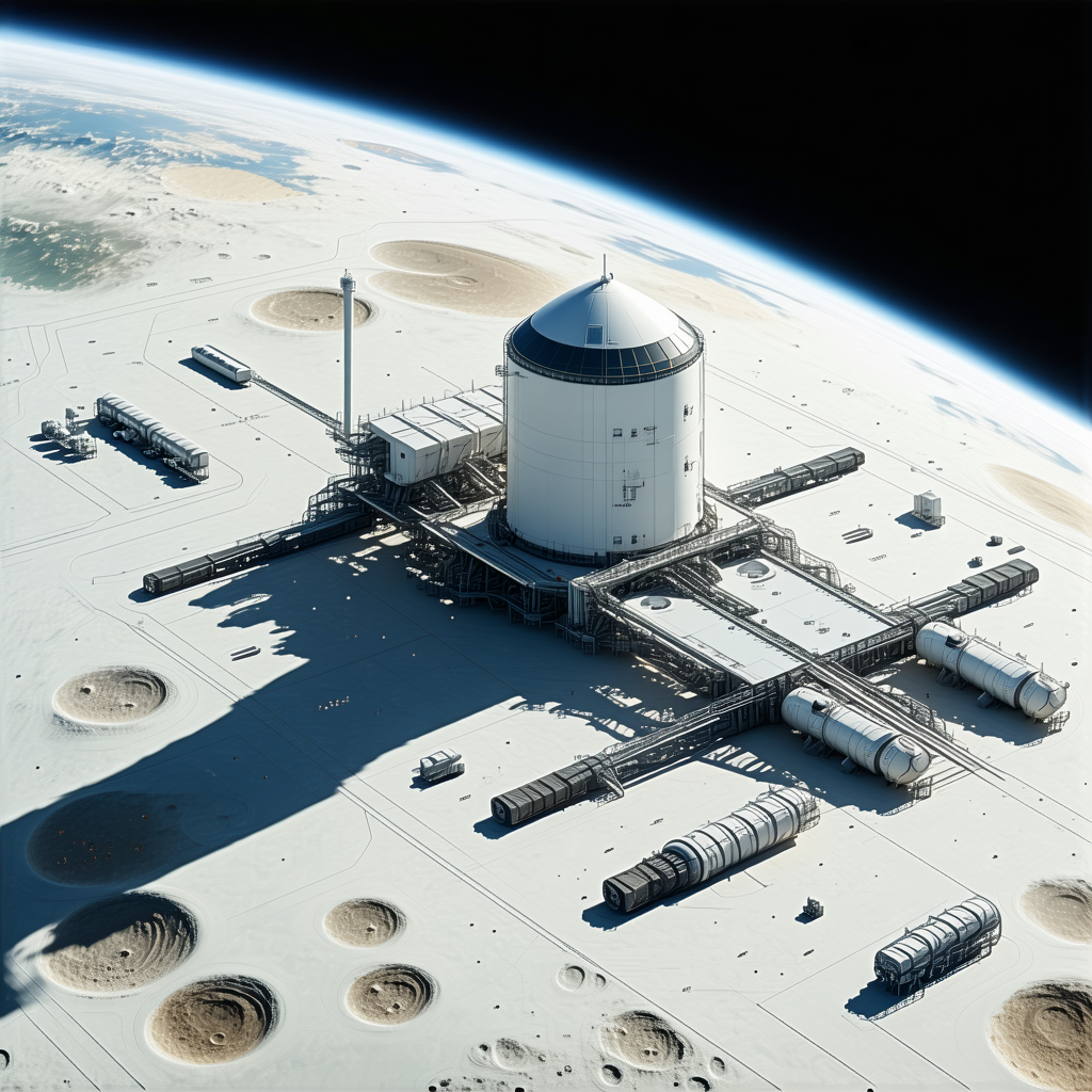 A Large White Dome Structure Is Located On A Distant Planet