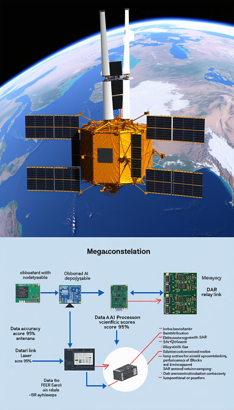 A Large Satellite, Possibly A Space Station, Floating In The Sky