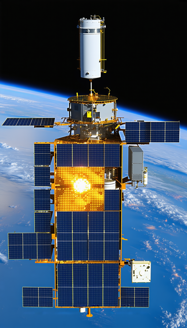 A Space Station With A Large Dome On Top Of It