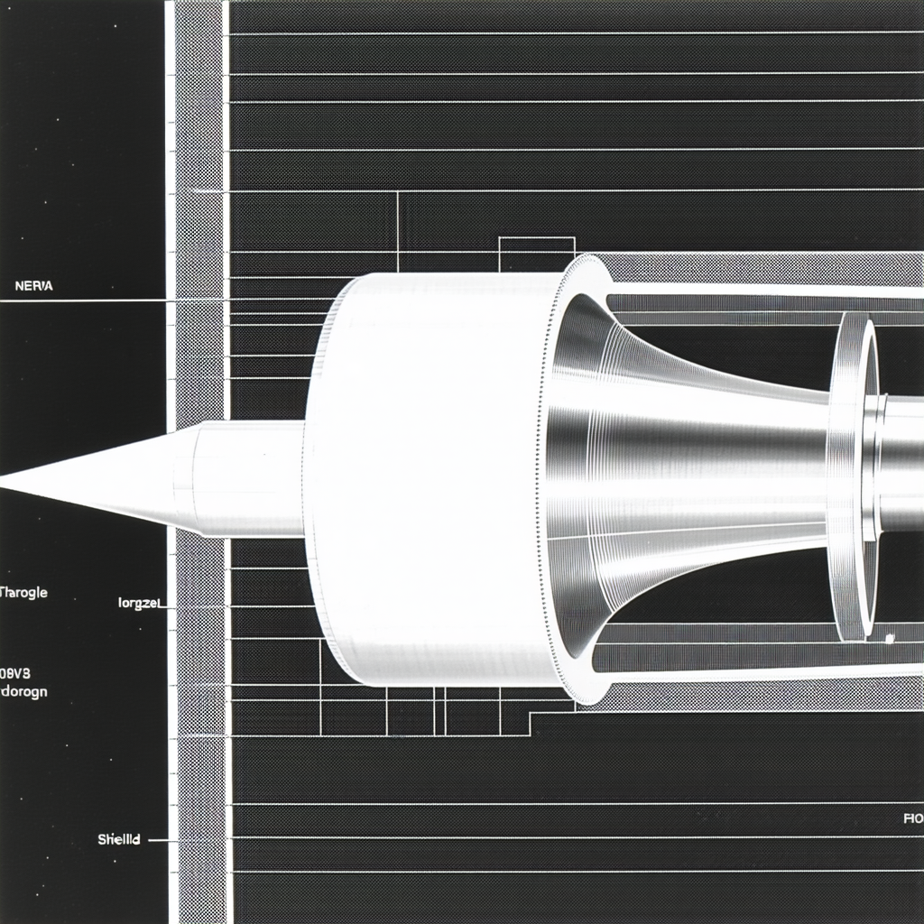 A White Rocket Engine Is Shown In A Diagram