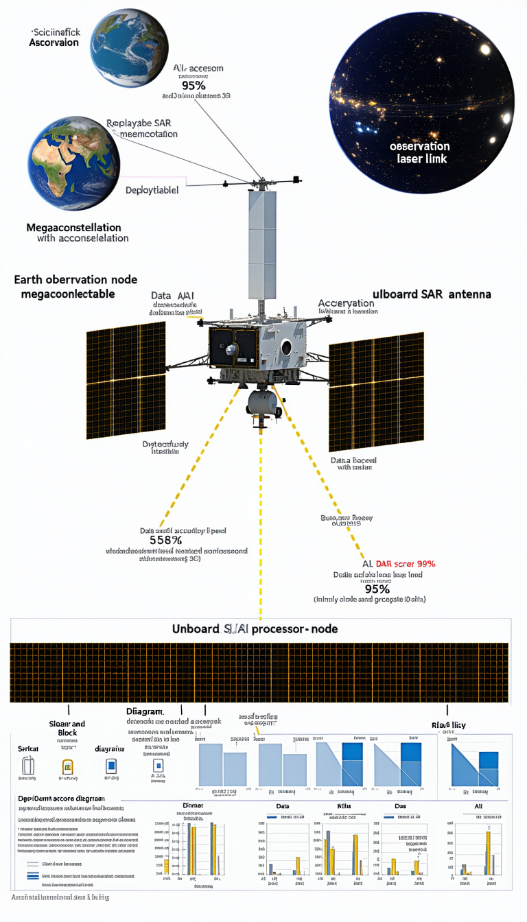 The Image Is A Diagram Showing The Different Components Of A Satellite
