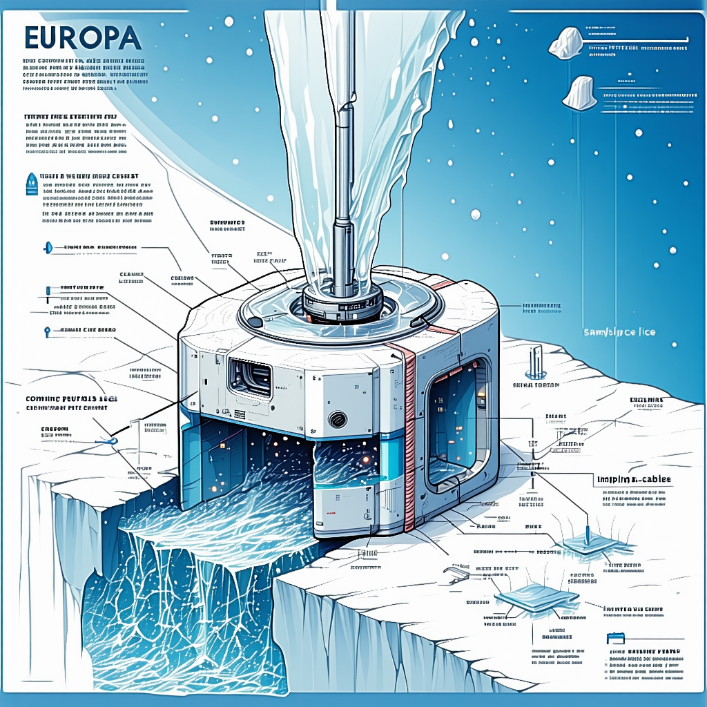 A Large, White, And Blue Structure Is Shown In A Blue And White Poster