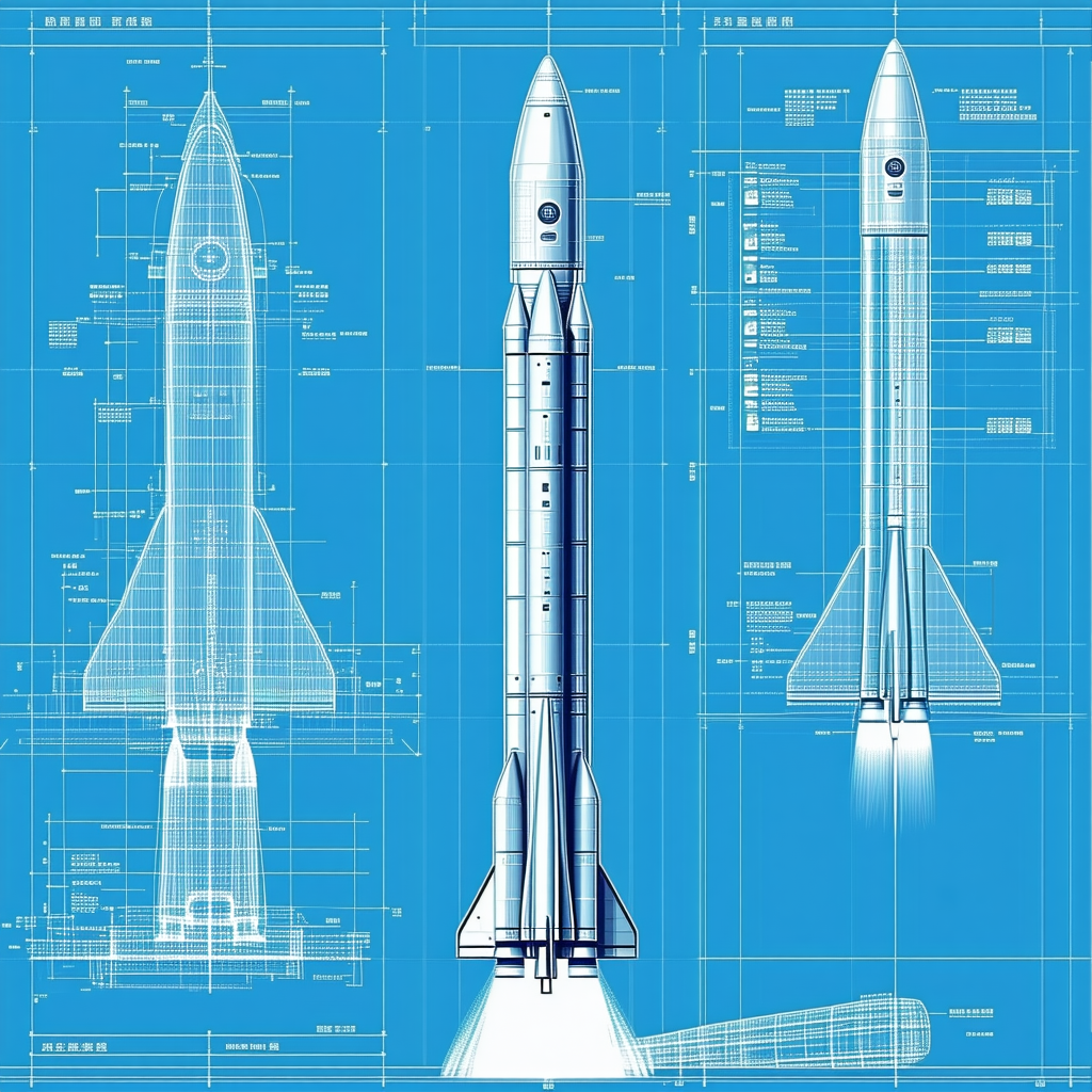 A Blueprint Of A Rocket Is Displayed In A Diagram