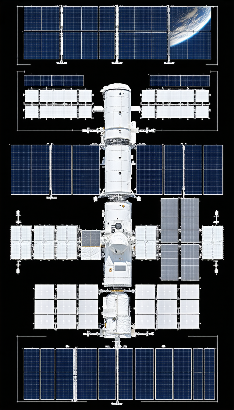 A Large Spacecraft Is Shown In A Black And White Image