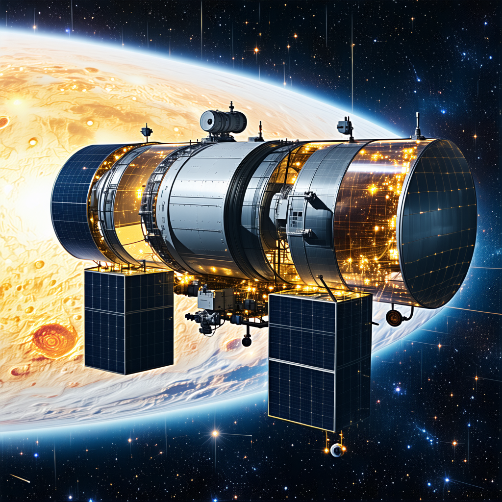 spacecraft shown close-up view, large