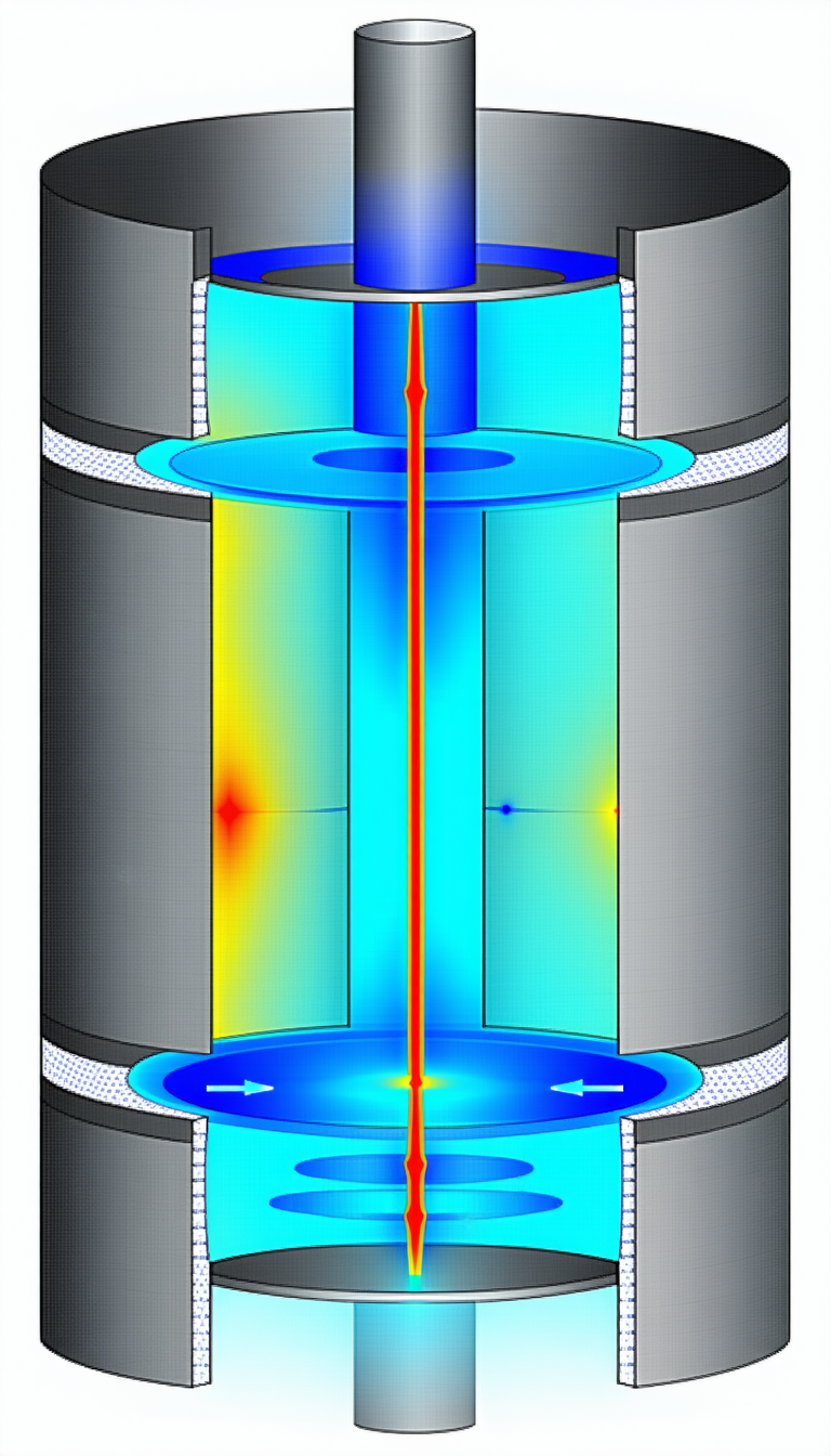 A Blue And Red Light Is Emanating From A Cylinder, Which Is Located In The Center Of The Image