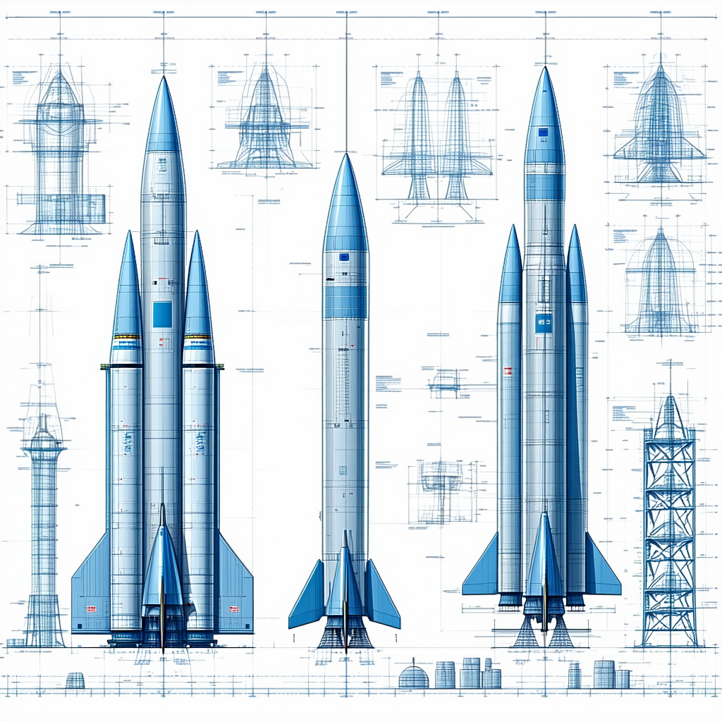 The Image Is A Blueprint Of A Rocket Ship, Showing The Different Parts And Their Dimensions