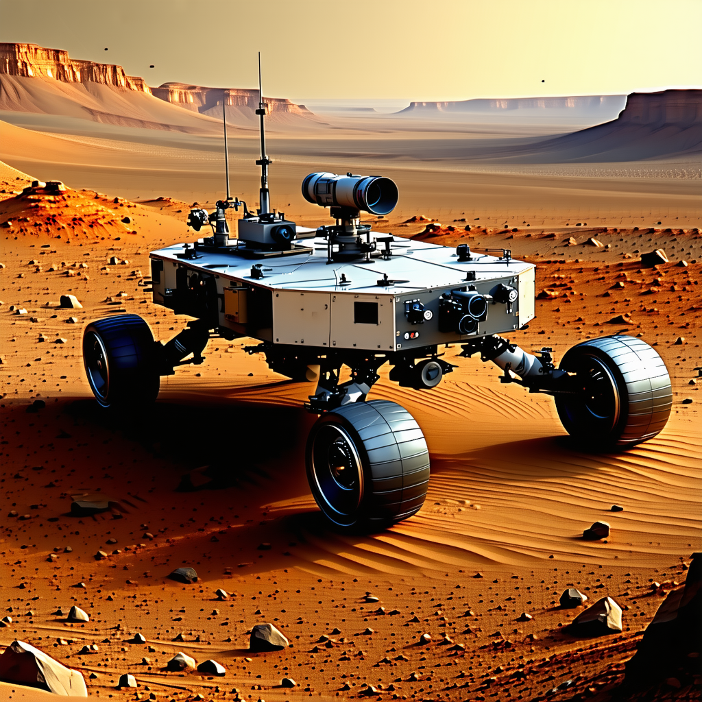 A Futuristic Robotic Vehicle, Possibly A Tank, With A Large Gun Mounted On The Front