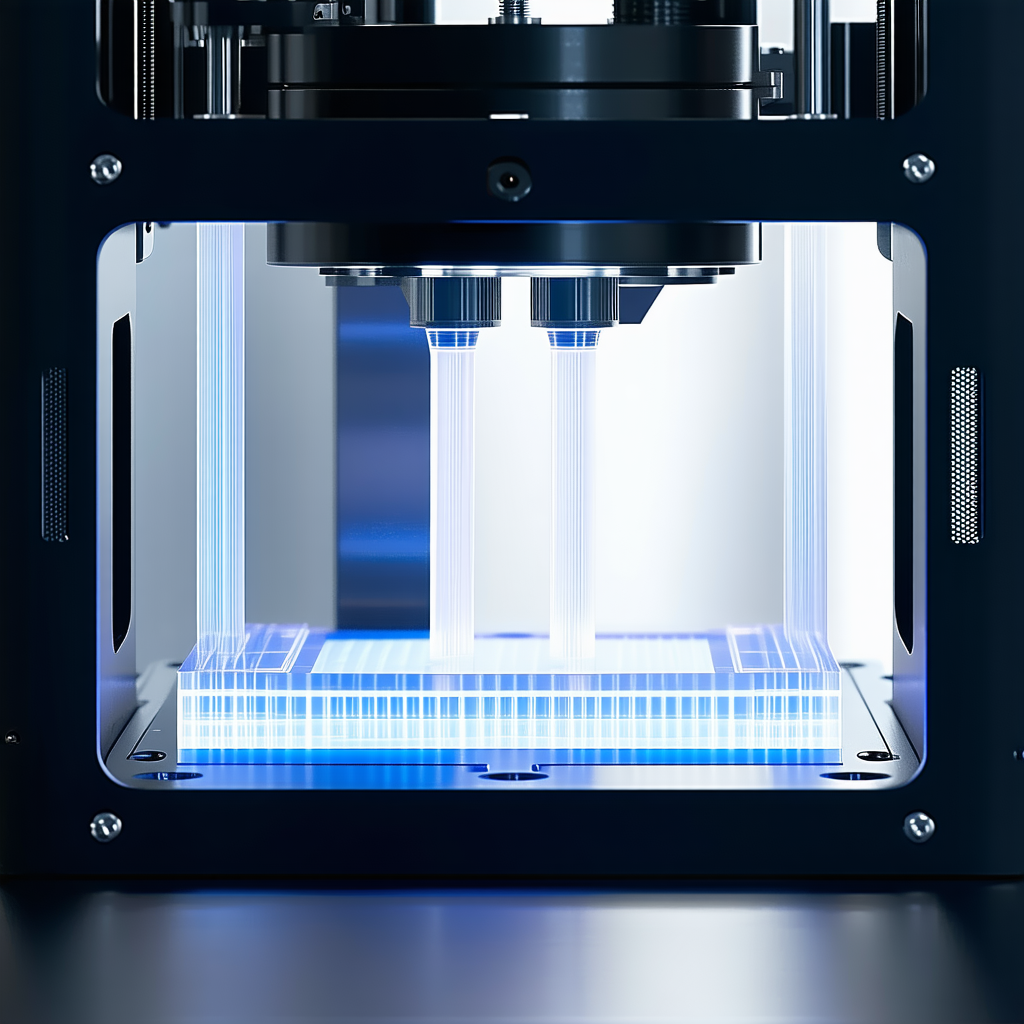 A Machine Is Shown In The Image, With A Blue Light Illuminating The Area