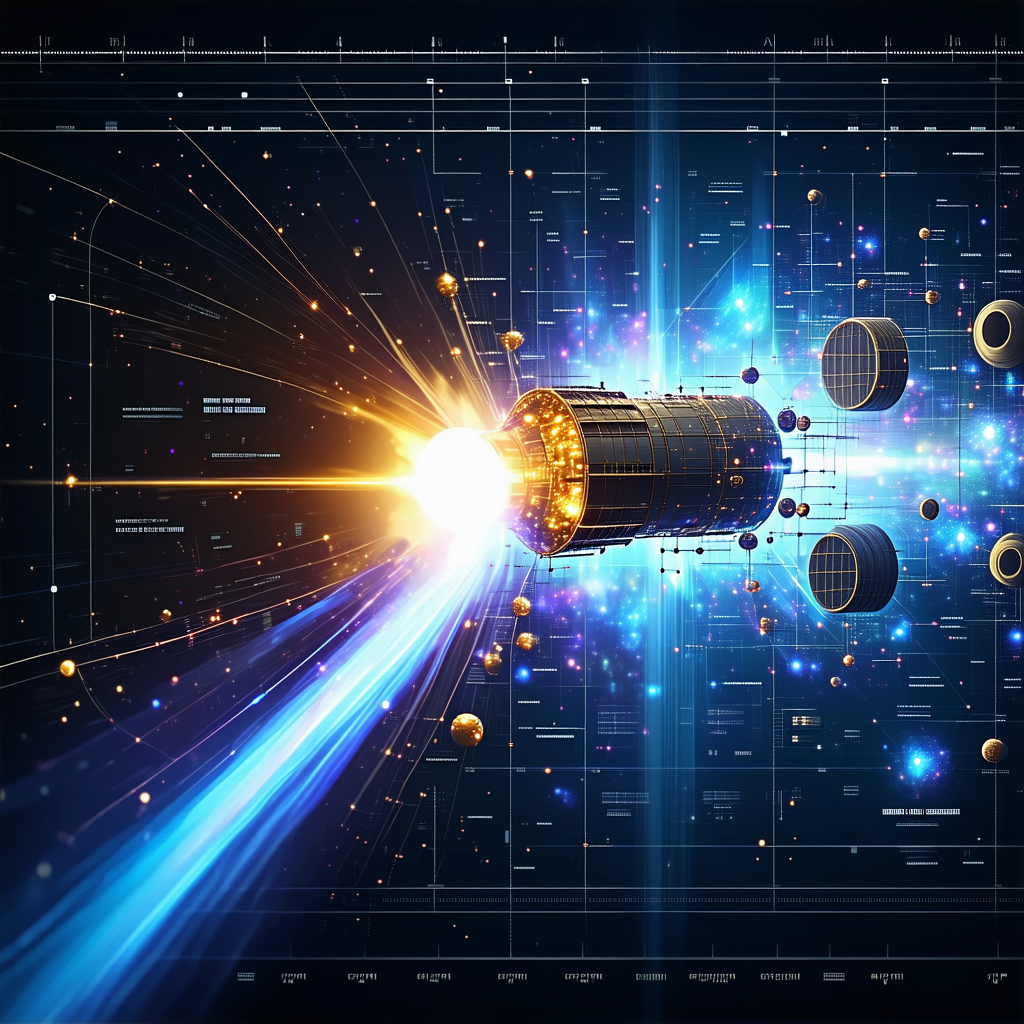 futuristic illustration spacecraft, possibly rocket