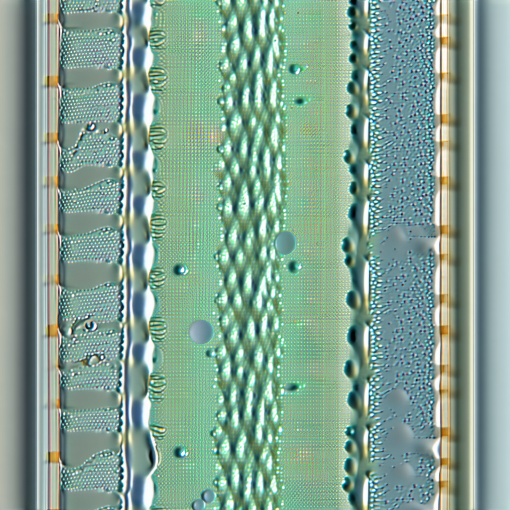 A Close-up Of A Green And Blue Striped Object, Possibly A Piece Of Fabric Or A Piece Of Art