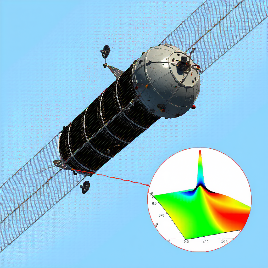A Large Spacecraft, Possibly A Satellite Or A Space Station, Floating In The Sky