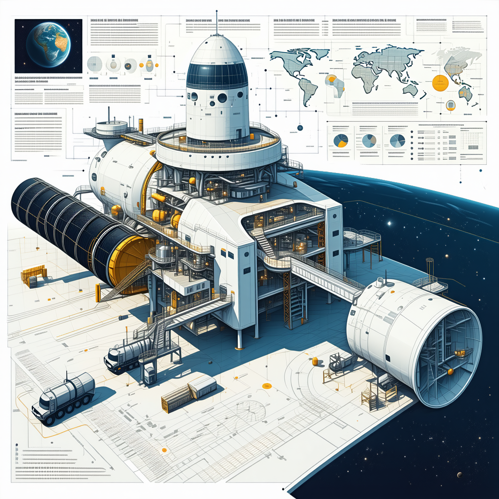 In This Image, There Is A Large Space Station With A Dome-shaped Structure On Top