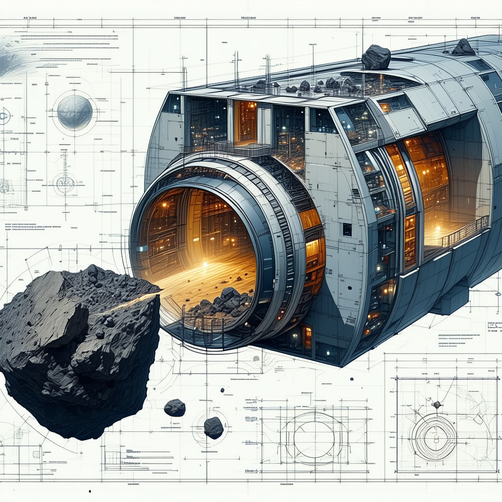 The Image Is A Detailed Drawing Of A Spacecraft, Showcasing Its Various Components