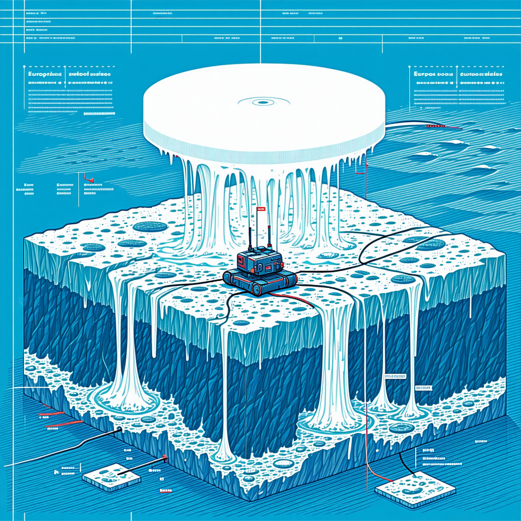A Blue And White Illustration Of A Submarine Is Shown