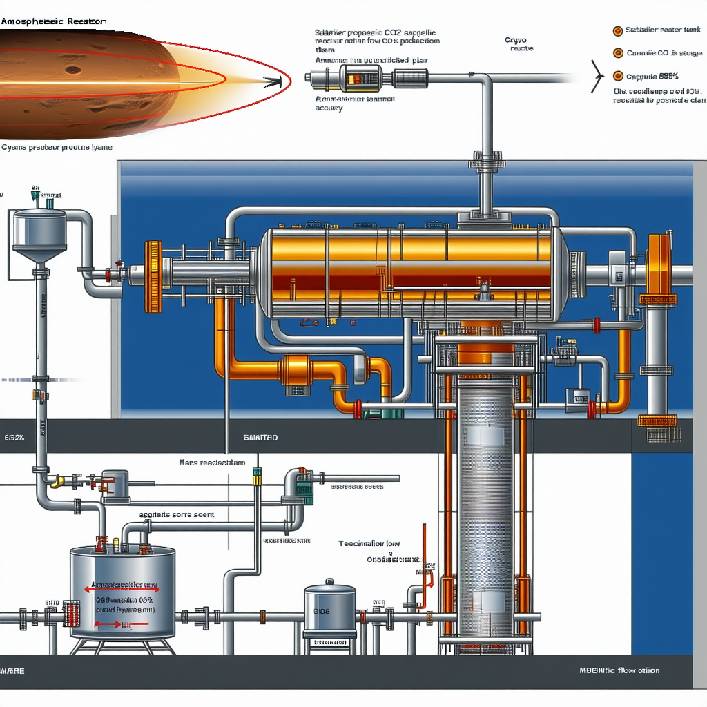 A Diagram Is Shown Of A Chemical Plant, With A Large Orange Pipe In The Center