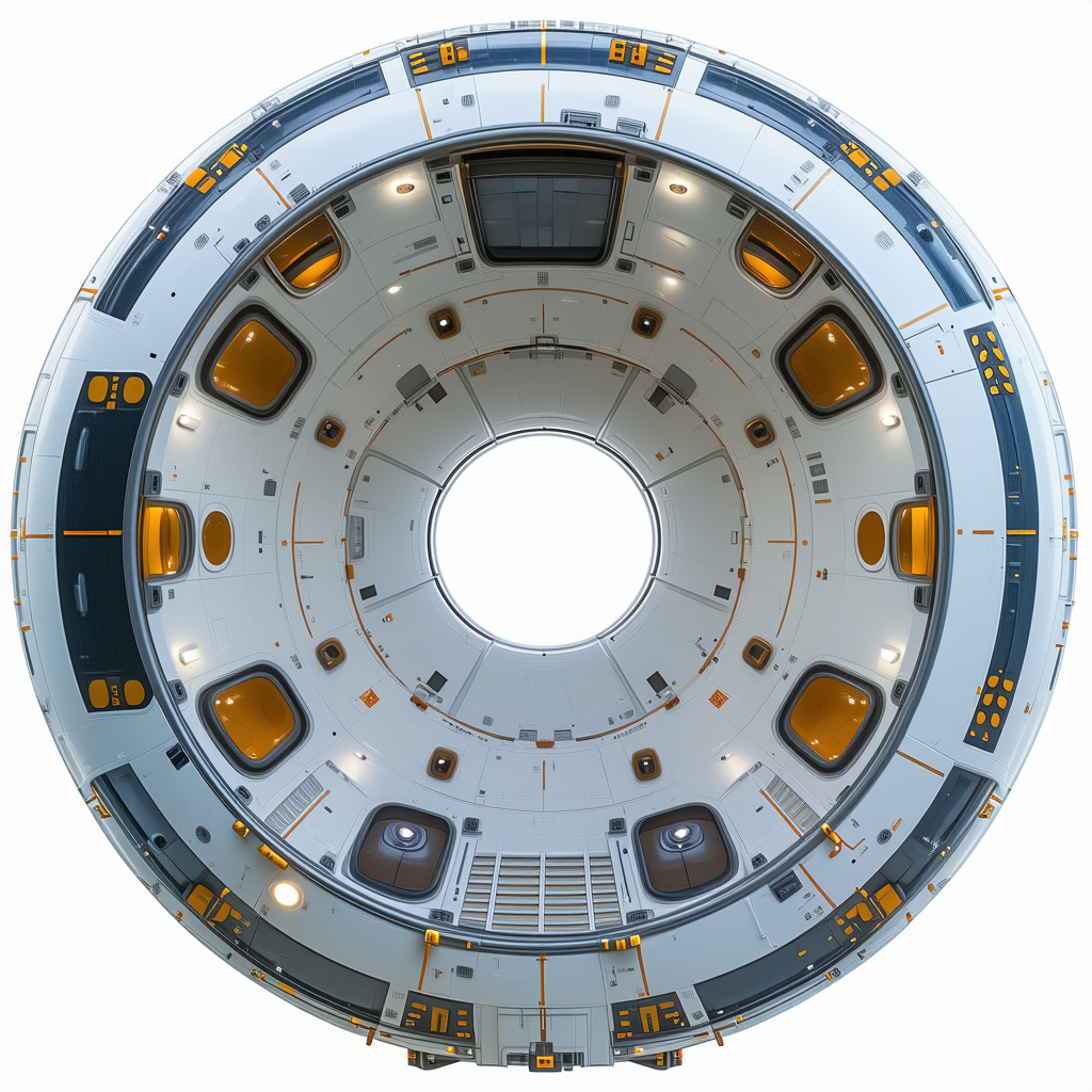 The Image Is A Close-up Of A Large, Round, White Structure With A Hole In The Center