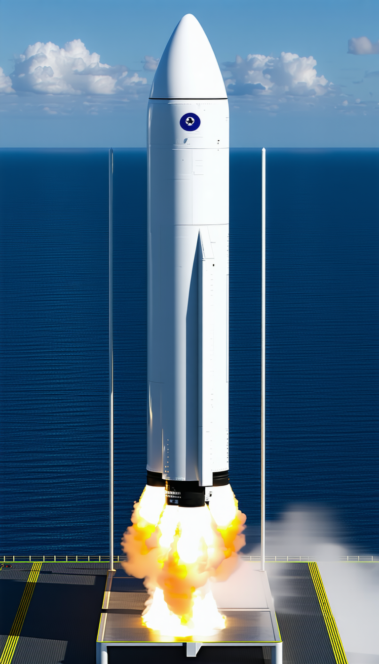 A Rocket Is Seen In The Image, With Its Engine On
