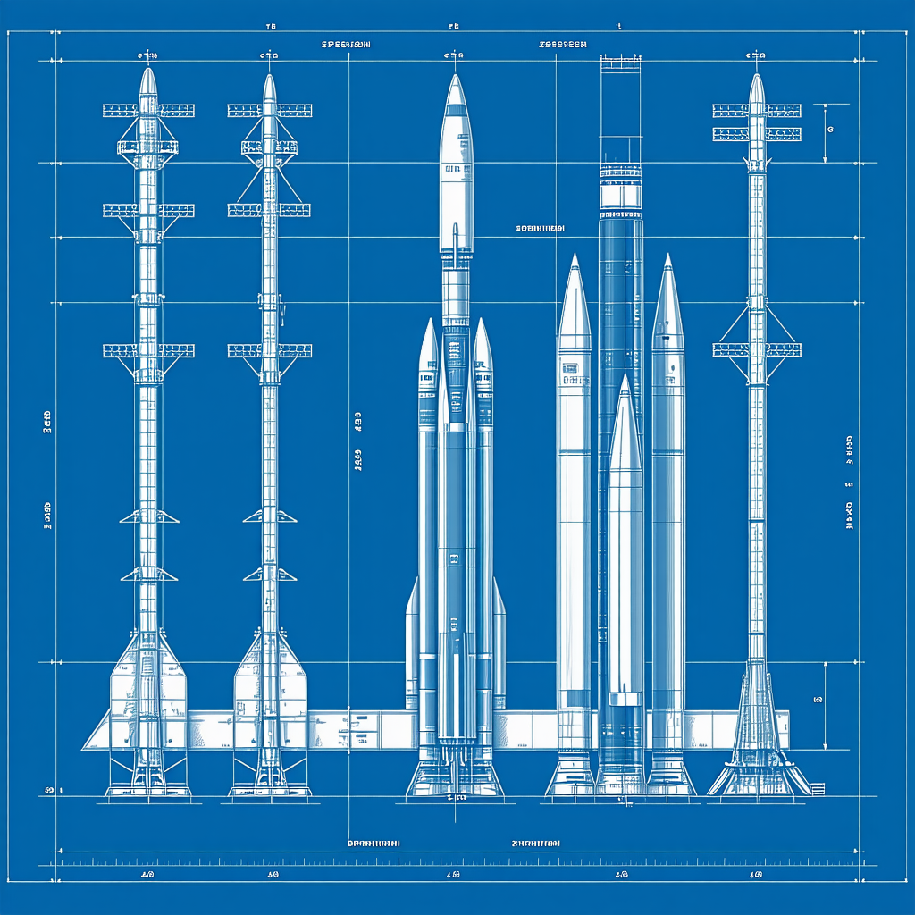 A Blue Drawing Of A Rocket Ship Is Displayed