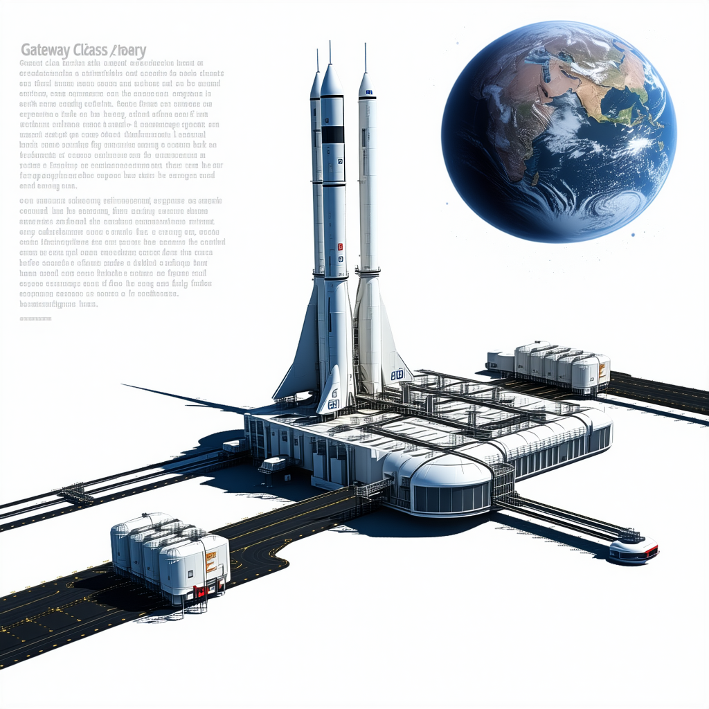 A Large Space Shuttle Is Docked At A Space Station, With A Large Globe In The Background