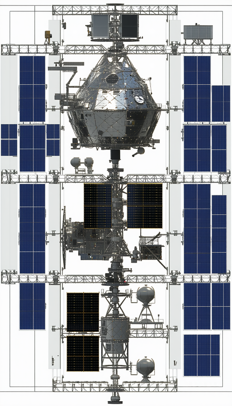 A Large Spacecraft With A Dome-shaped Structure On Top