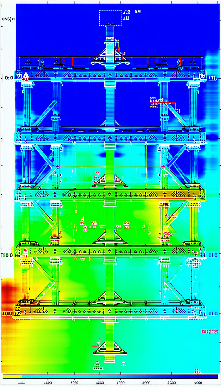 The Image Is A 3d Model Of A Building, Likely A Large Structure With Multiple Levels