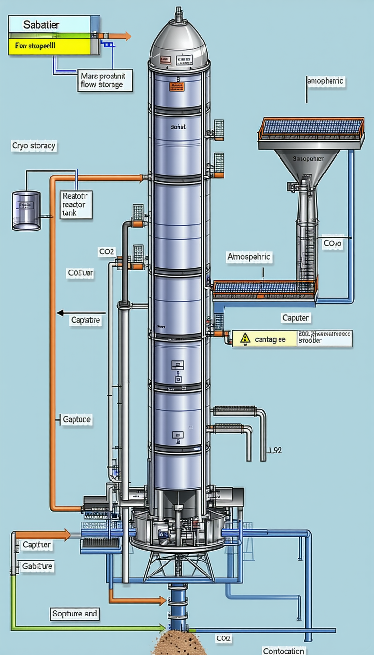A Large Industrial Machine Is Shown In A Blue And White Drawing