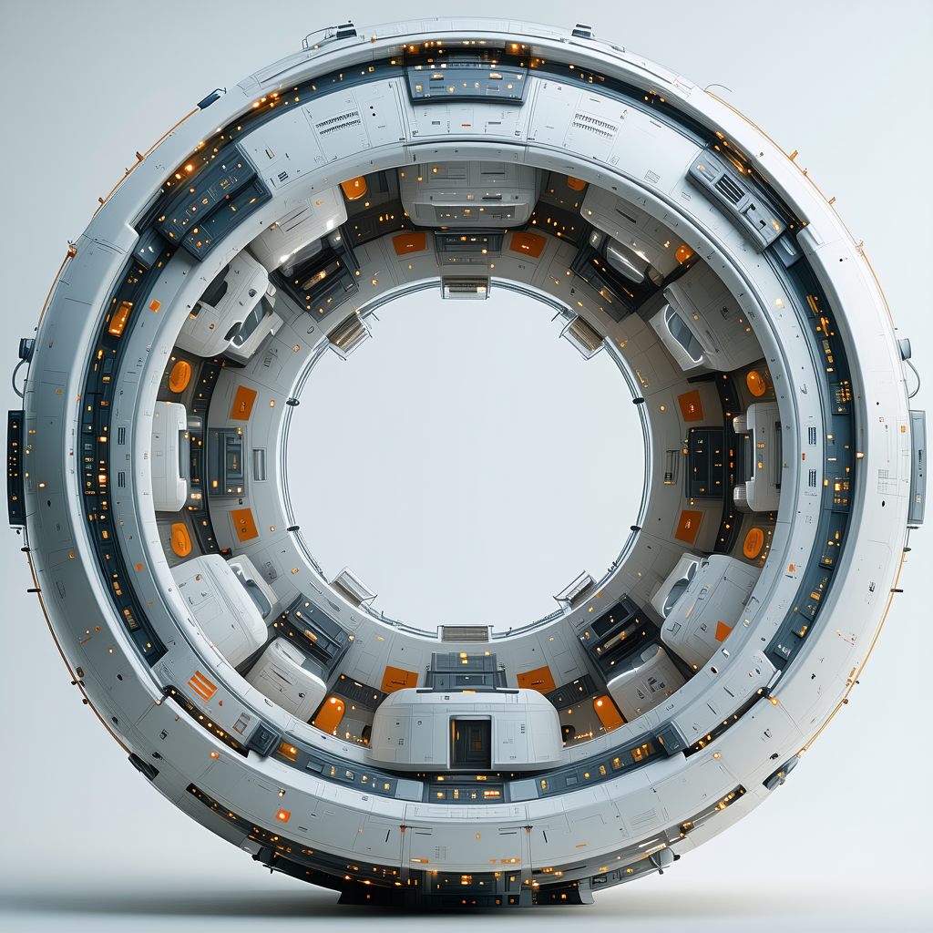 A Large, White, Circular Structure With A Hole In The Center