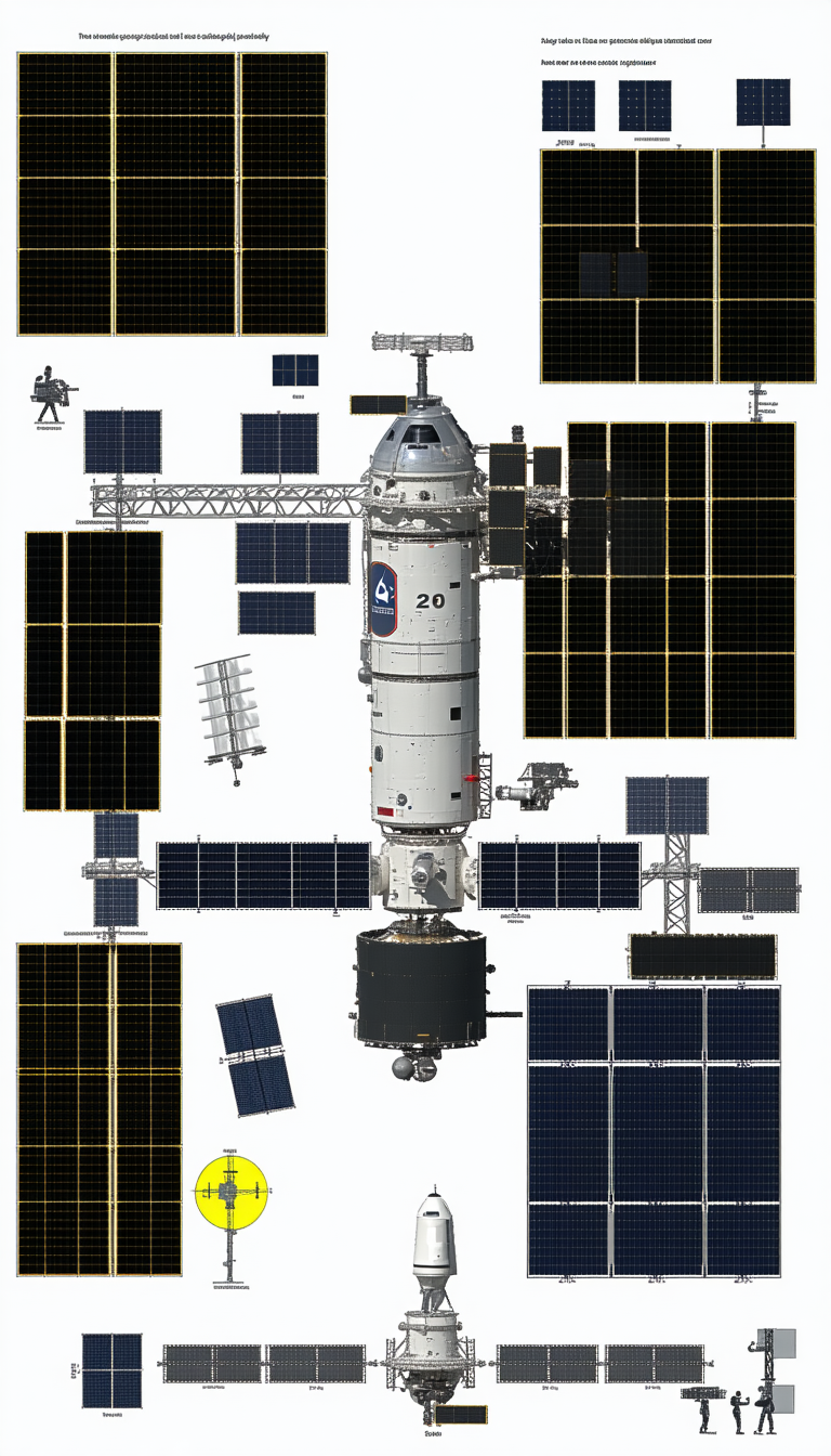 A Space Shuttle Is Shown In A Detailed Diagram, With Various Parts Labeled