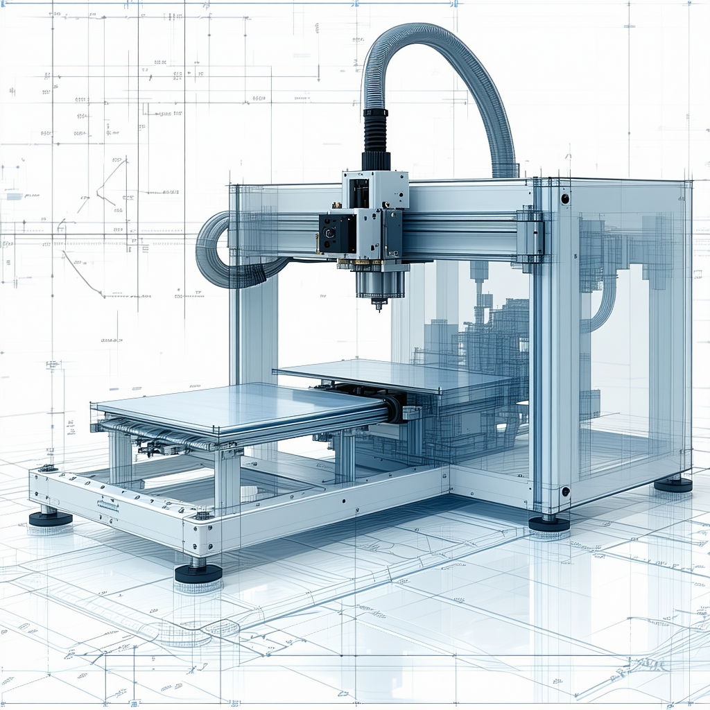 A 3d Printer In The Process Of Creating A Model