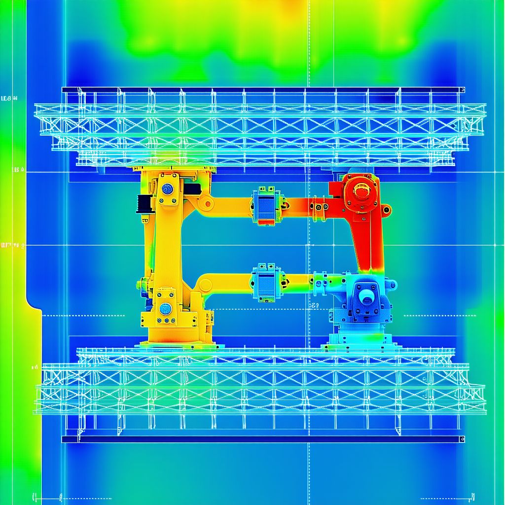 A Large, Three-dimensional Model Of A Machine, Possibly A Robot Or A Factory Machine