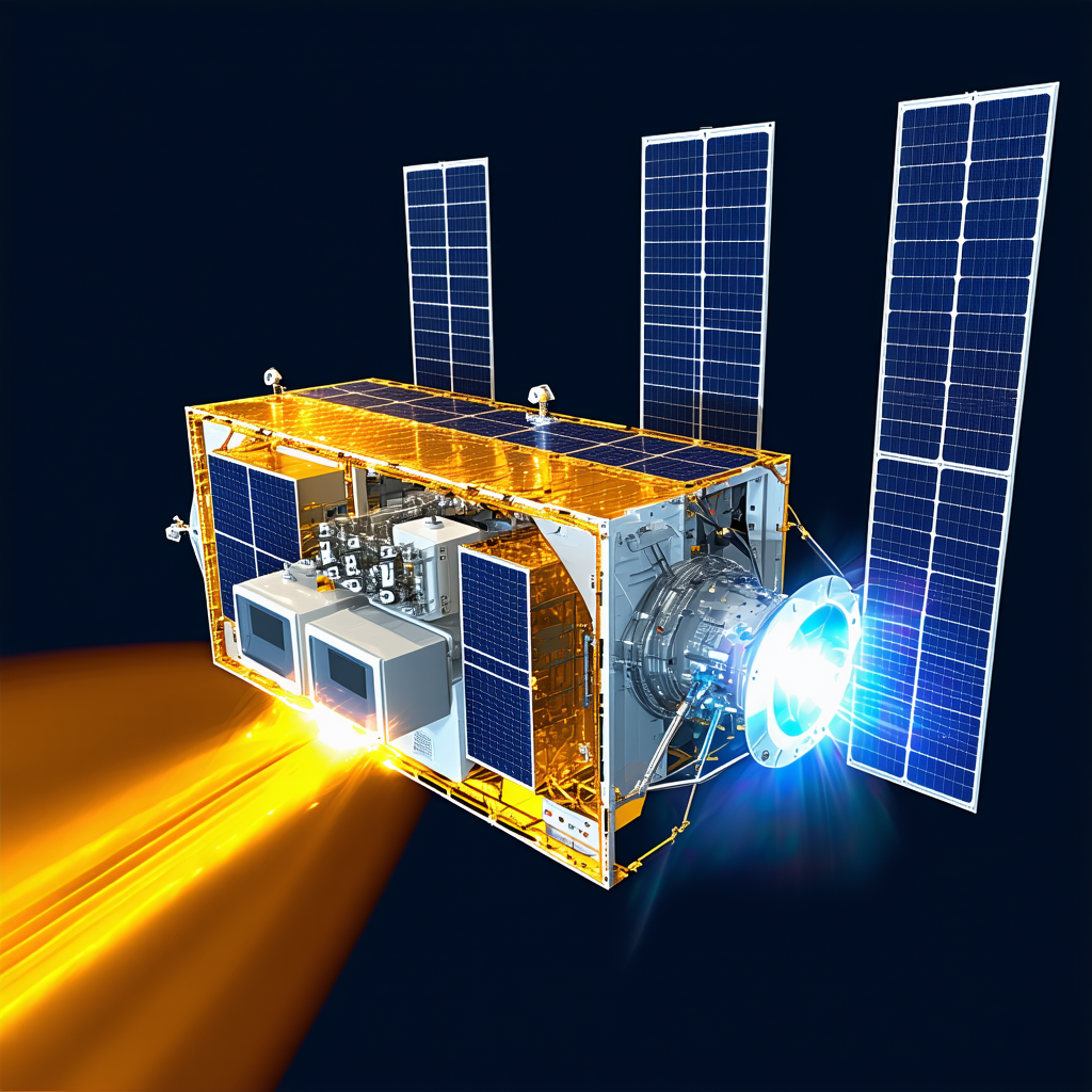 A Spacecraft With A Large Solar Panel On Its Side