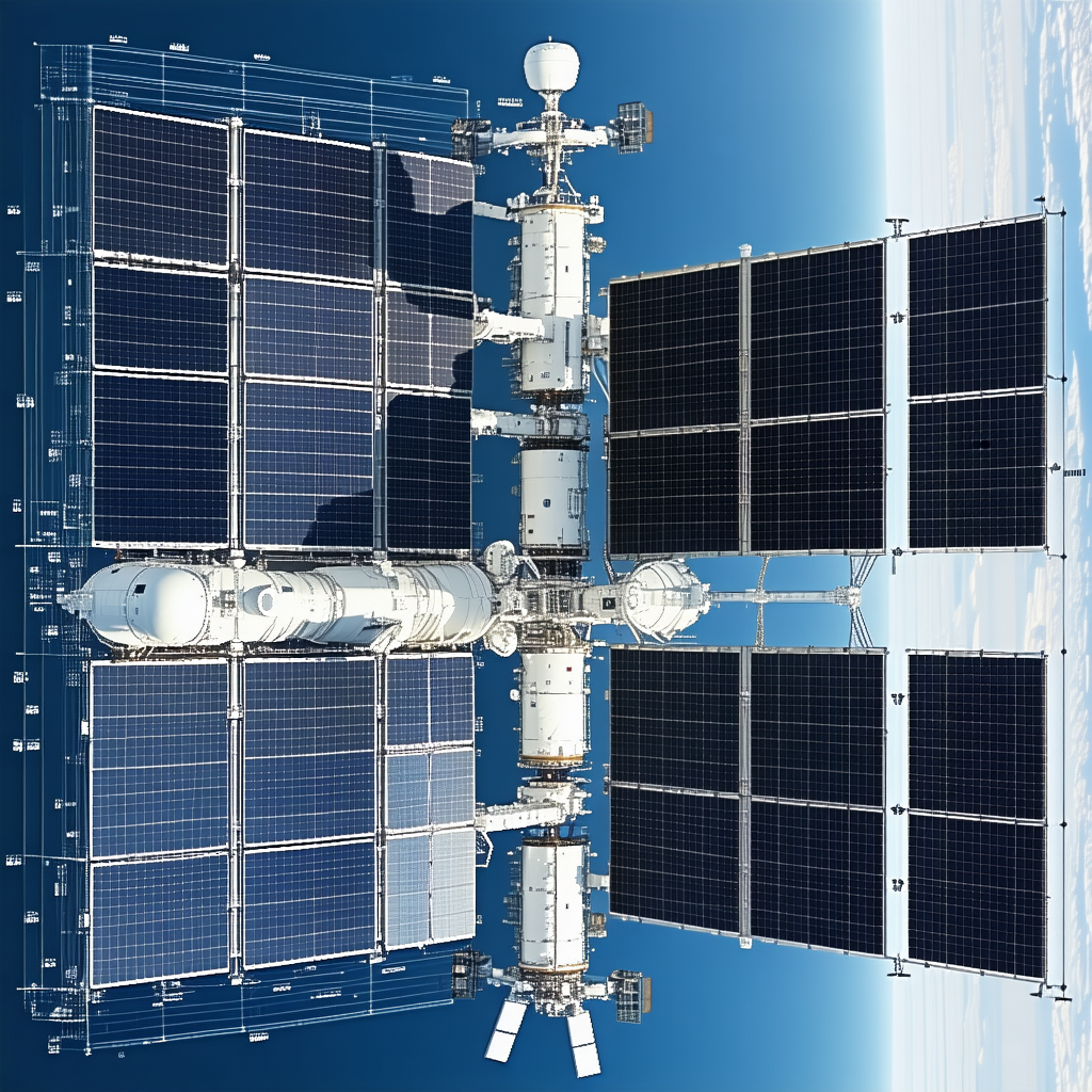 A Large Space Station With A Dome-shaped Structure And A Solar Panel On Top