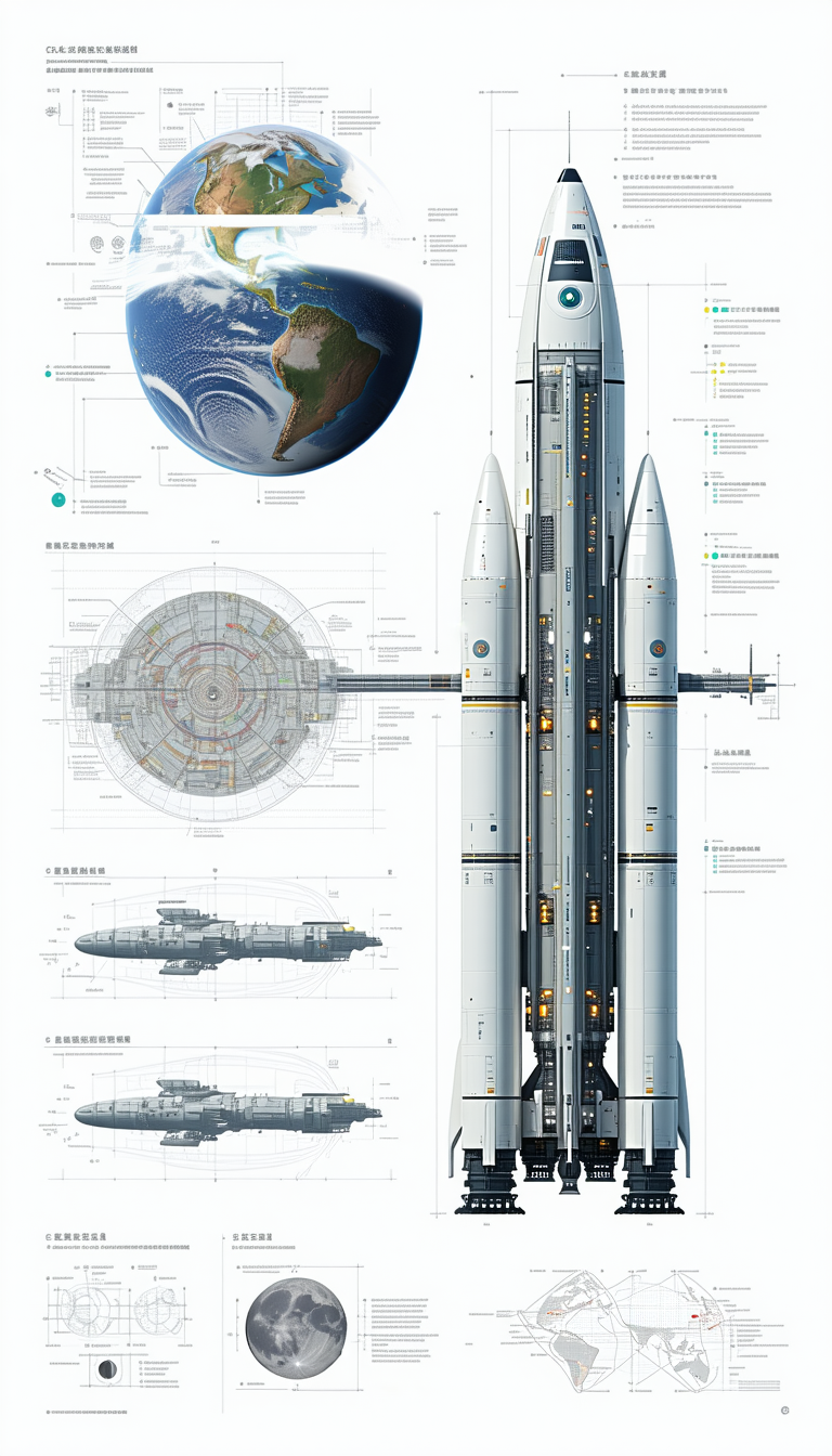 A Large Space Shuttle Is Shown In A Diagram, With A Smaller Space Shuttle Next To It