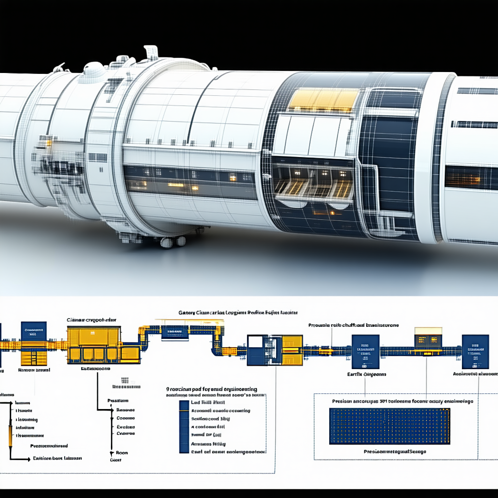 A Large White Space Shuttle Is Shown In A Diagram, With A Detailed View Of Its Interior